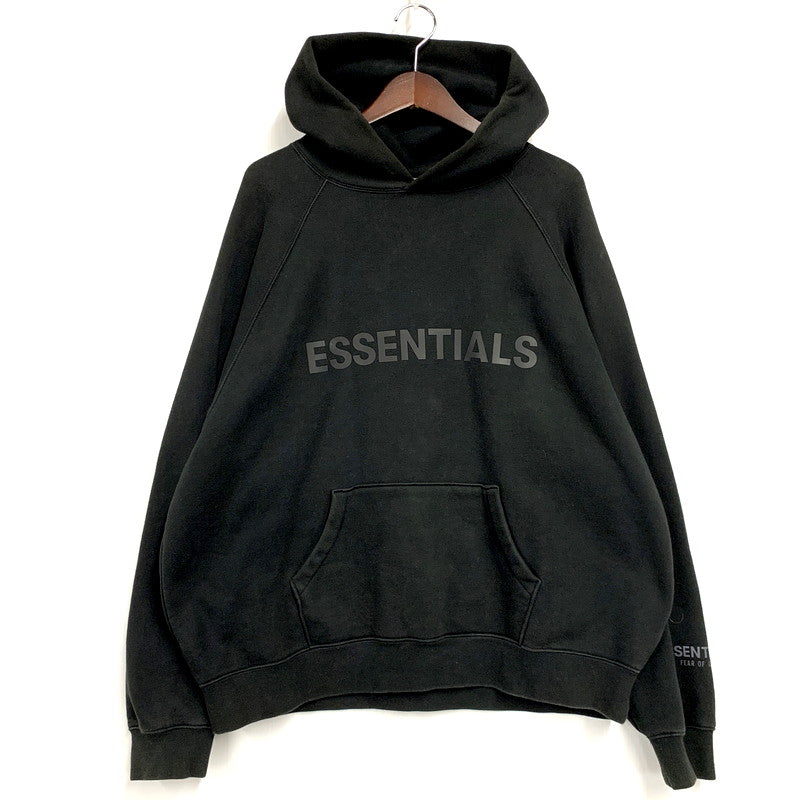 【中古品】【メンズ】  FOG ESSENTIALS/RUBBER LOGO HOODED SWEATSHIRT エッセンシャルズ ロゴフーデッドスウェット トップス パーカー 142-250307-ya-01-izu サイズ：L カラー：ブラック 万代Net店