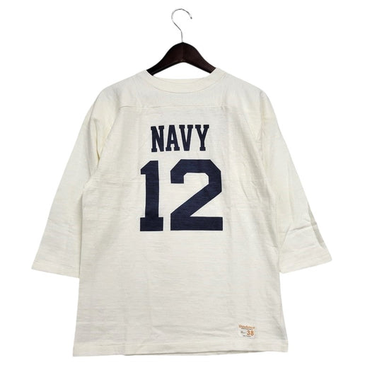 【中古美品】【メンズ】 WAREHOUSE ウエアハウス NAVY 12 FOOTBALL CUT AND SEW 4063 フットボールカットソー トップス 145-250304-as-32-izu サイズ：38 カラー：ホワイト 万代Net店