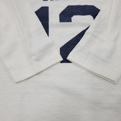 【中古美品】【メンズ】 WAREHOUSE ウエアハウス NAVY 12 FOOTBALL CUT AND SEW 4063 フットボールカットソー トップス 145-250304-as-32-izu サイズ：38 カラー：ホワイト 万代Net店