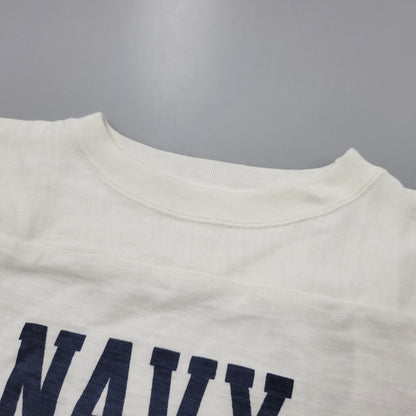 【中古美品】【メンズ】 WAREHOUSE ウエアハウス NAVY 12 FOOTBALL CUT AND SEW 4063 フットボールカットソー トップス 145-250304-as-32-izu サイズ：38 カラー：ホワイト 万代Net店