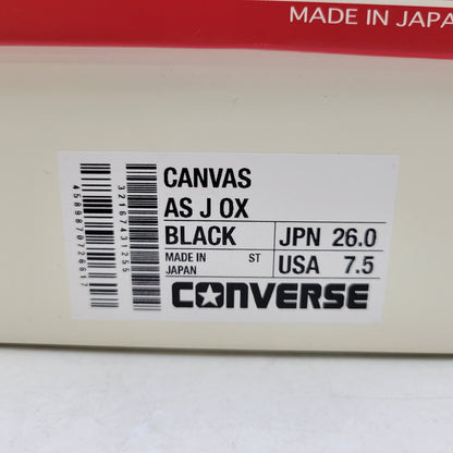 【中古品】【メンズ/レディース】 CONVERSE コンバース CANVAS AS J OX キャンバス オールスター J OX 日本製 スニーカー シューズ 靴 162-250304-as-24-izu サイズ：7.5/26cm カラー：ブラック 万代Net店