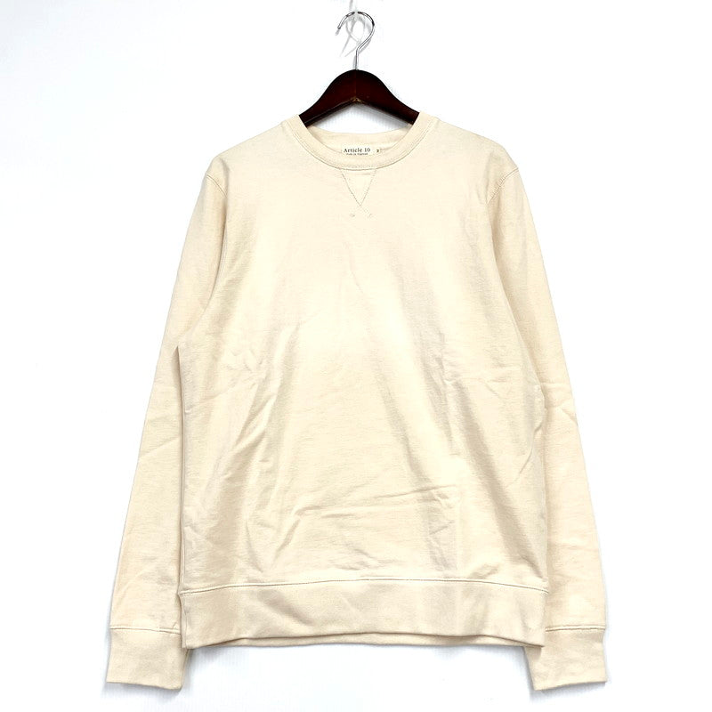 【中古品】【メンズ】  ARTICLE 10 アーティクルテン SUPIMA COTTON SWEAT SHIRT AC190CO17040 スーピマコットン スウェットシャツ 英国製 長袖 トップス 141-250307-as-07-izu サイズ：M カラー：クリーム系 万代Net店