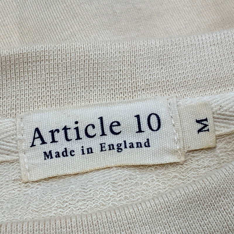 【中古品】【メンズ】  ARTICLE 10 アーティクルテン SUPIMA COTTON SWEAT SHIRT AC190CO17040 スーピマコットン スウェットシャツ 英国製 長袖 トップス 141-250307-as-07-izu サイズ：M カラー：クリーム系 万代Net店