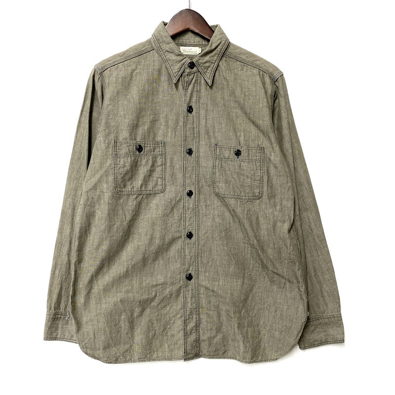 【中古品】【メンズ】  WAREHOUSE DUCK DIGGER ウエアハウス ダックディガー LS CHAMBRAY SHIRT ロングスリーブ シャンブレーシャツ 長袖 トップス 145-250303-as-11-izu サイズ：38 カラー：グレー系 万代Net店