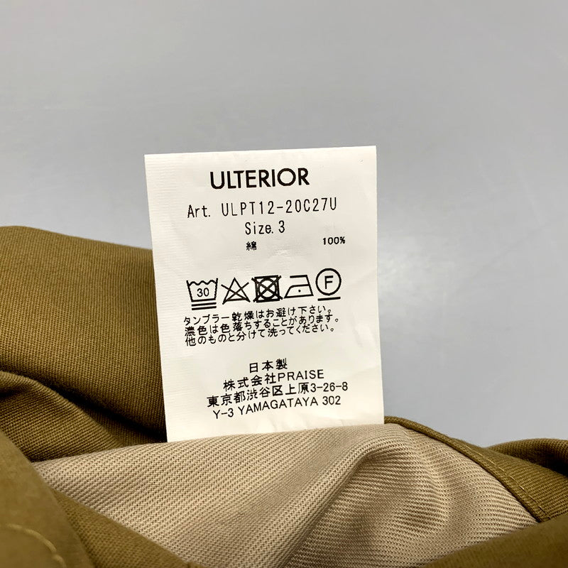 【中古品】【メンズ】  ULTERIOR アルテリア ULPT12-20C27U 備前1号 TWILL TUCK PANTS ツイルタックパンツ ボトムス パンツ 151-250307-ya-07-izu サイズ：3 カラー：ベージュ 万代Net店