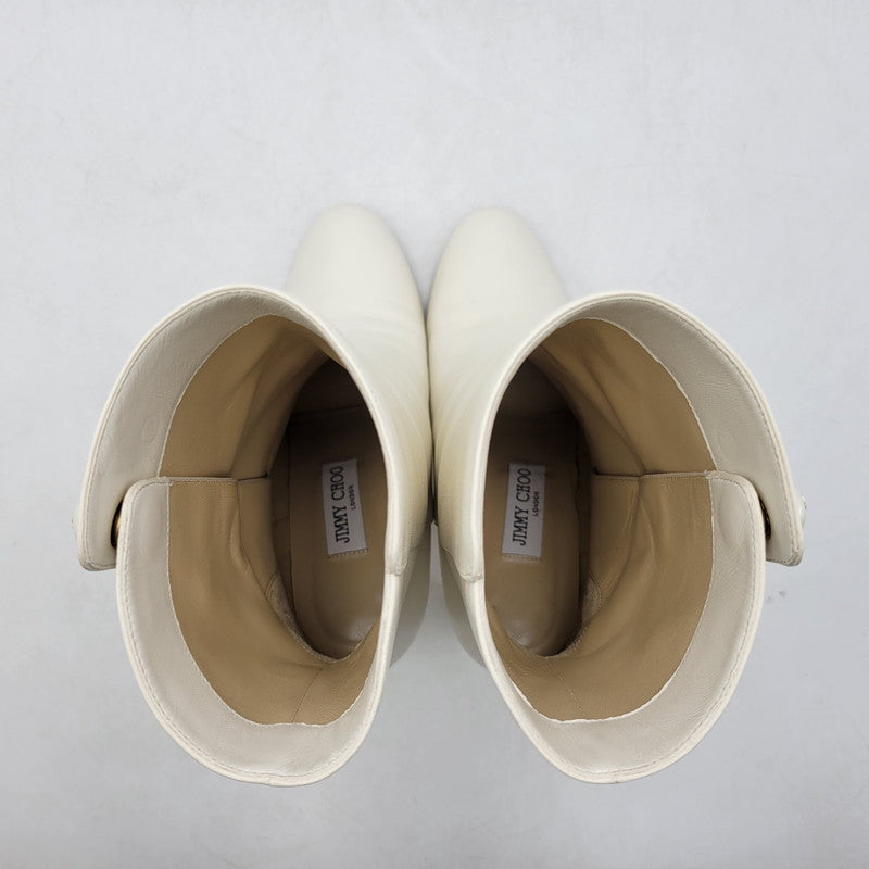 【中古品】【レディース】 RINA 85 PEARL BUTTON BOOTS パールボタン ブーツ シューズ 靴 183-250303-as-17-izu サイズ：38 カラー：ホワイト 万代Net店