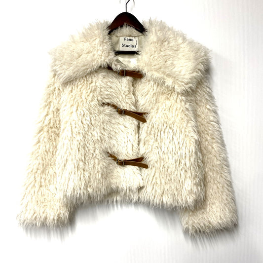 【中古品】【レディース】  FANO STUDIOS ファノストゥディオス BIG COLLAR FAUX FUR JACKET ビッグカラー フェイクファー ジャケット アウター 168-250307-as-25-izu サイズ：S カラー：ホワイト 万代Net店