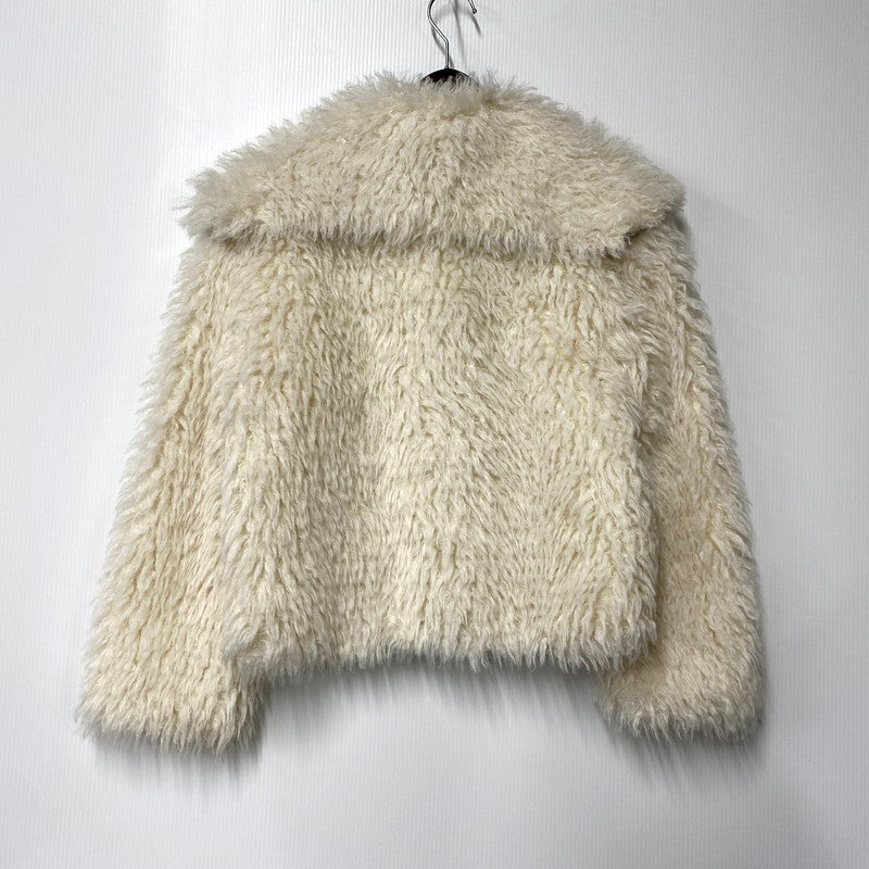 【中古品】【レディース】  FANO STUDIOS ファノストゥディオス BIG COLLAR FAUX FUR JACKET ビッグカラー フェイクファー ジャケット アウター 168-250307-as-25-izu サイズ：S カラー：ホワイト 万代Net店