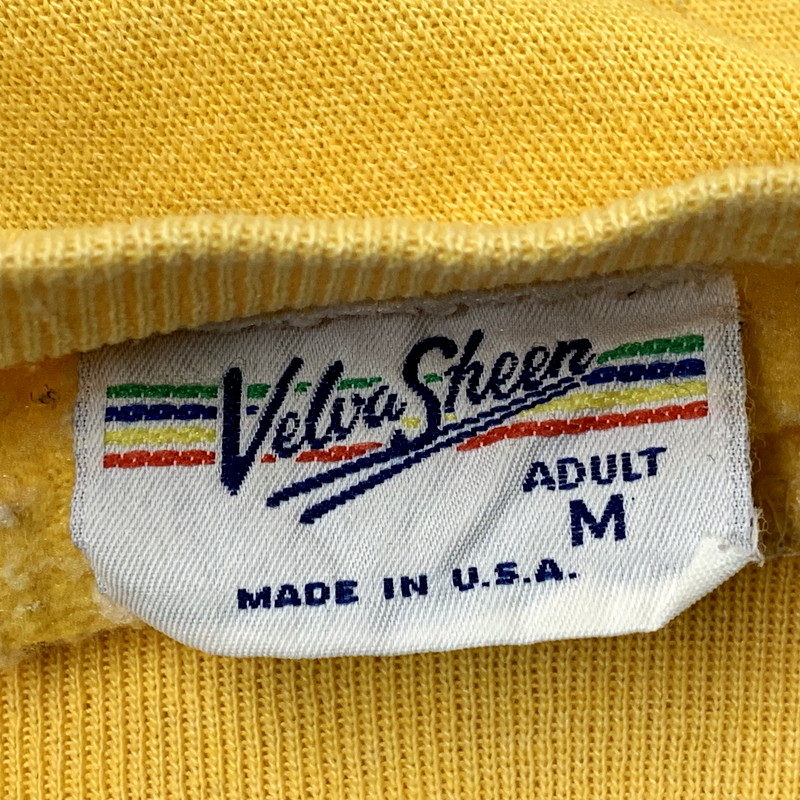 【中古品】【メンズ】 Velva Sheen ベルバシーン 80S CALIFORNIA MICKEY SWEATSHIRT カリフォルニア ミッキー スウェットシャツ USA製 トレーナー 長袖 トップス 146-250307-as-02-izu サイズ：M カラー：イエロー 万代Net店