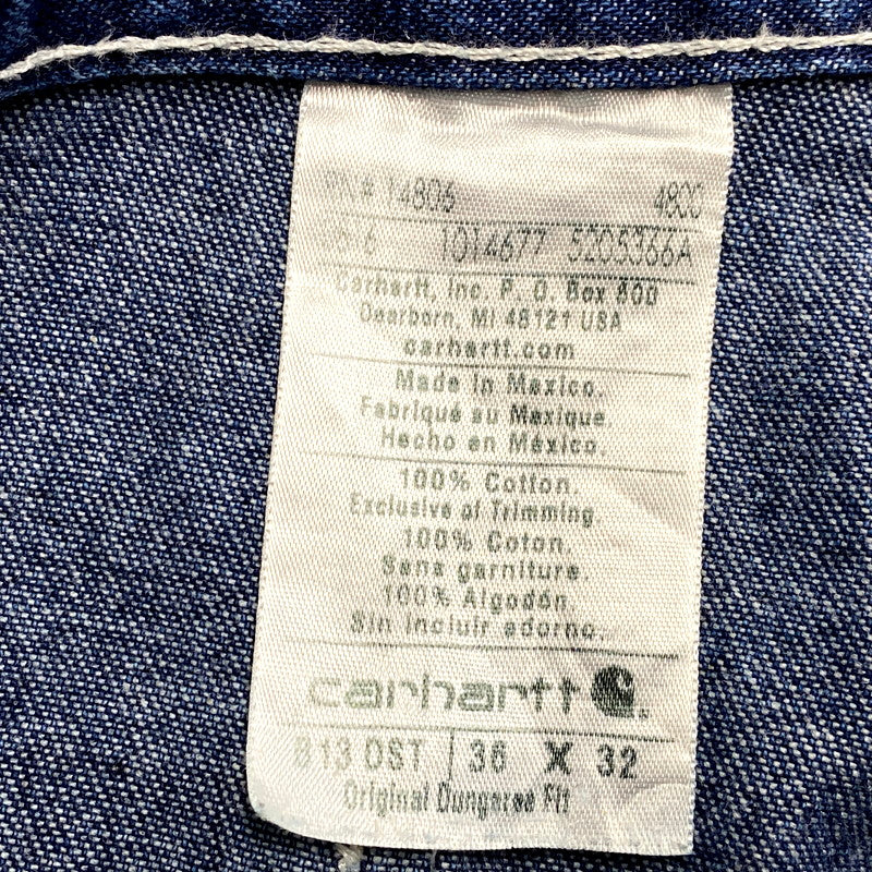 【中古品】【メンズ】 Carhartt カーハート LOOSE FIT WORK DUNGAREE B13 DST ルーズ フィット ワーク ダンガリー パンツ 2016年製 メキシコ製 ボトムス 157-250307-as-24-izu サイズ：36×32 カラー：インディゴ 万代Net店