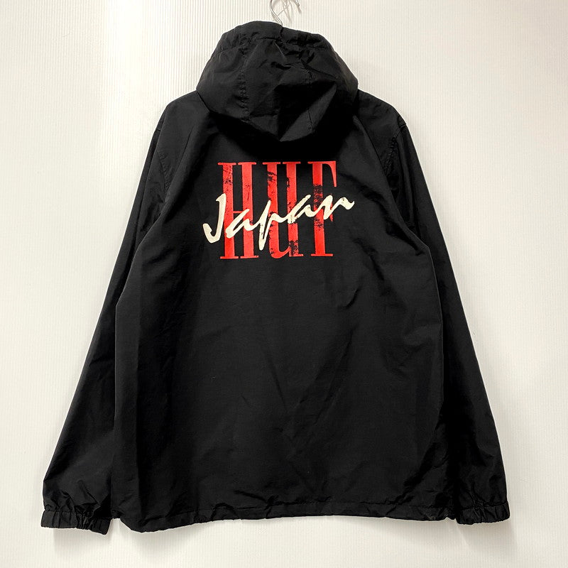 【現状渡し品】【メンズ】 HUF ハフ NYLON ANORAK ナイロン アノラック パーカー ジャケット 142-250307-as-28-izu サイズ：L カラー：ブラック 万代Net店