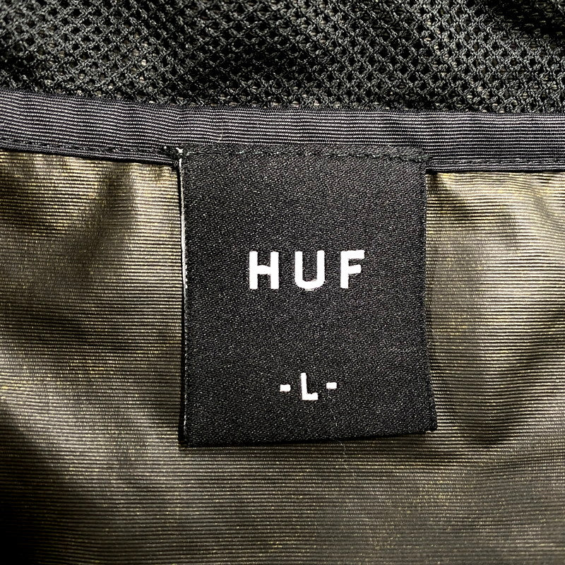 【現状渡し品】【メンズ】 HUF ハフ NYLON ANORAK ナイロン アノラック パーカー ジャケット 142-250307-as-28-izu サイズ：L カラー：ブラック 万代Net店