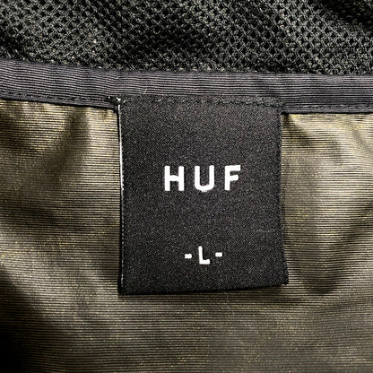 【現状渡し品】【メンズ】 HUF ハフ NYLON ANORAK ナイロン アノラック パーカー ジャケット 142-250307-as-28-izu サイズ：L カラー：ブラック 万代Net店