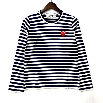 【中古美品】【レディース】 PLAY COMME des GARCONS プレイコムデギャルソン 00S LS BORDER TEE AZ-T009 AD2004 ロングスリーブ ボーダー Tシャツ 長袖 トップス 170-250307-as-26-izu サイズ：S カラー：ネイビー×ホワイト 万代Net店