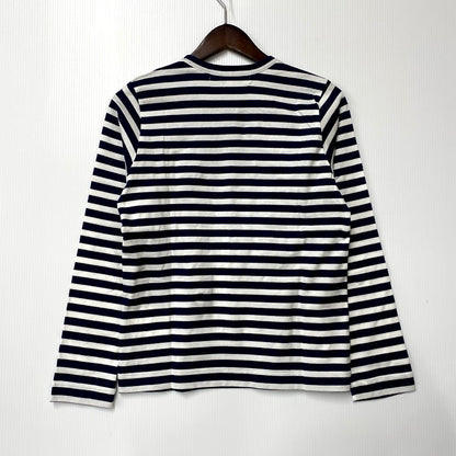 【中古美品】【レディース】 PLAY COMME des GARCONS プレイコムデギャルソン 00S LS BORDER TEE AZ-T009 AD2004 ロングスリーブ ボーダー Tシャツ 長袖 トップス 170-250307-as-26-izu サイズ：S カラー：ネイビー×ホワイト 万代Net店