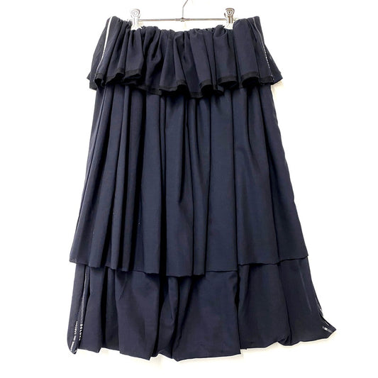 【中古品】【レディース】 COMME des GARCONS コムデギャルソン 00S FRILLED SKIRT GQ-P005 AD2005 フリルスカート 168-250304-as-09-izu サイズ：S カラー：ネイビー 万代Net店
