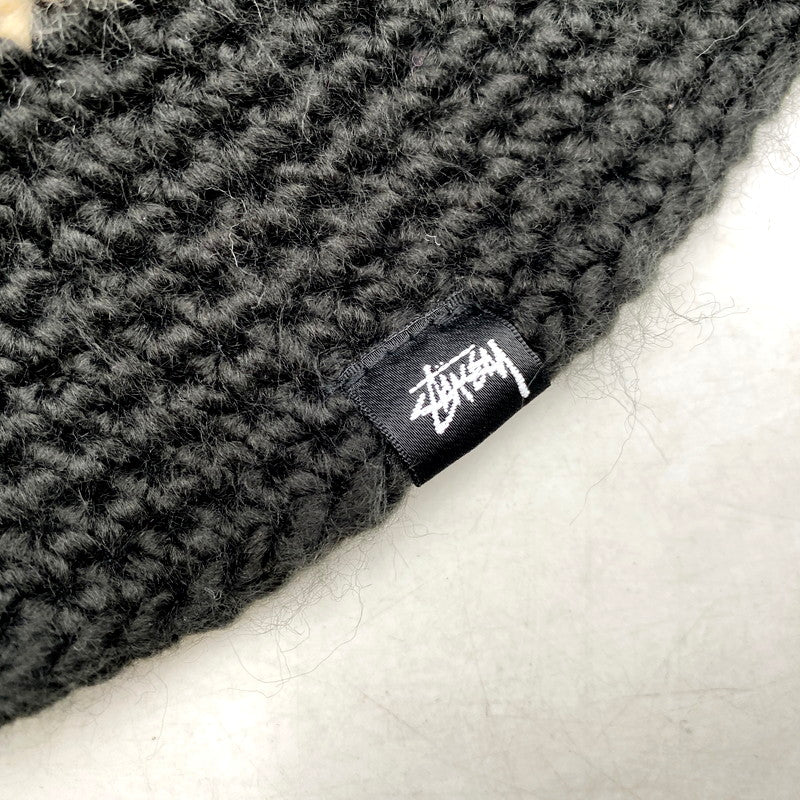 【中古品】【メンズ/レディース】 STUSSY ステューシー SS KNIT BUCKET HAT 1321125 ニット バケットハット バケハ 帽子 185-250304-as-14-izu サイズ：O/S カラー：ブラック 万代Net店