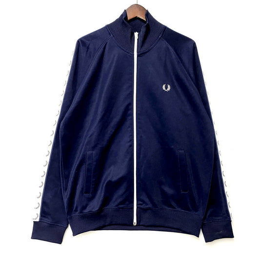 【中古品】【メンズ】 FRED PERRY フレッドペリー TAPED TRACK JACKET J4620 トラックジャケット 141-250304-as-02-izu サイズ：L カラー：ネイビー 万代Net店