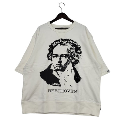 【中古美品】【メンズ】  SAPEur サプール SS SWEAT BEETHOVEN A0021-154 ショートスリーブ スウェット ベートーヴェン 半袖 トップス 142-250311-as-01-izu サイズ：XXL カラー：ホワイト 万代Net店