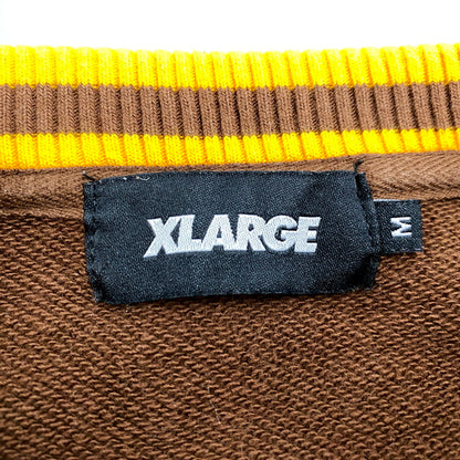 【中古品】【メンズ】 XLARGE エクストララージ RETRO CREWNECK SWEAT 101223012011 レトロ クルーネック スウェット トレーナー 長袖 トップス 142-250312-as-06-izu サイズ：M カラー：ブラウン 万代Net店