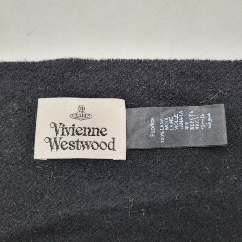 【中古品】【メンズ/レディース】 Vivienne Westwood ヴィヴィアンウエストウッド WOOL FRINGE MUFFLER ウール フリンジ マフラー 187-250313-as-28-izu カラー：ブラック 万代Net店