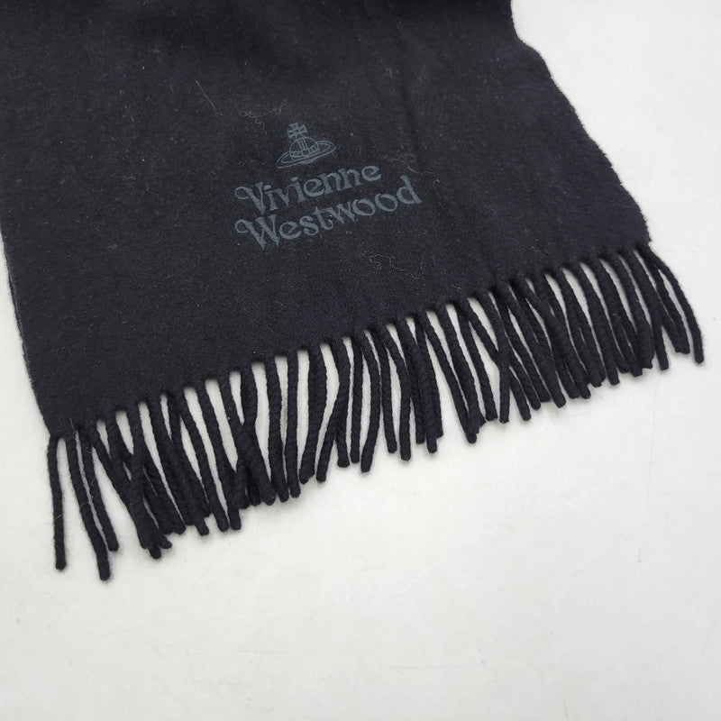 【中古品】【メンズ/レディース】 Vivienne Westwood ヴィヴィアンウエストウッド WOOL FRINGE MUFFLER ウール フリンジ マフラー 187-250313-as-28-izu カラー：ブラック 万代Net店