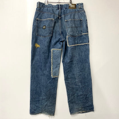 【現状渡し品】【メンズ】 enyce エニーチェ 90-00S PATCHWORK WIDE DENIM PANTS パッチワーク ワイドデニムパンツ ジーンズ ボトムス 157-250304-as-11-izu サイズ：38 カラー：インディゴ 万代Net店