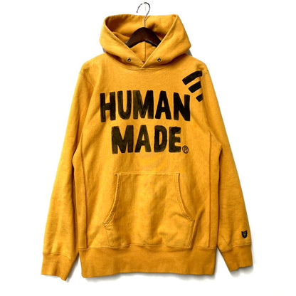 【中古品】【メンズ】 HUMAN MADE ヒューマンメード PIZZA HOODIE パーカー スウェット ロゴ 長袖 トップス 142-250306-ay-11-izu サイズ：L カラー：イエロー系 万代Net店