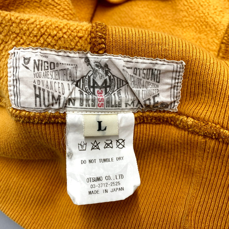 【中古品】【メンズ】 HUMAN MADE ヒューマンメード PIZZA HOODIE パーカー スウェット ロゴ 長袖 トップス 142-250306-ay-11-izu サイズ：L カラー：イエロー系 万代Net店