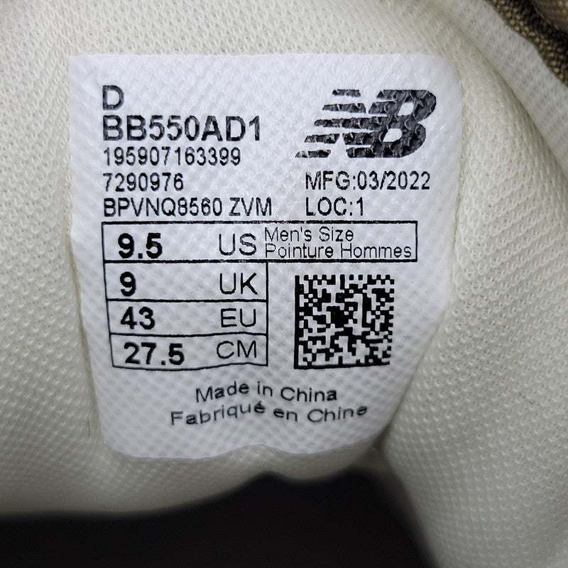 【中古品】【メンズ】 NEW BALANCE ニューバランス × AIME LEON DORE エメレオンドレ 550 BB550AD1 スニーカー シューズ 靴 162-250307-as-15-izu サイズ：27.5cm カラー：ホワイト×オリーブ系 万代Net店