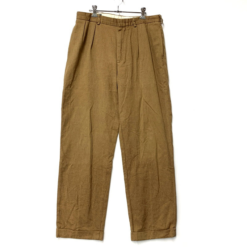 【中古品】【メンズ】 Polo by Ralph Lauren ポロバイラルフローレン 90S 2-TACK WOOL COTTON PANTS 2タック ウール コットン パンツ ボトムス 157-250313-as-08-izu サイズ：34×34 カラー：ブラウン系 万代Net店