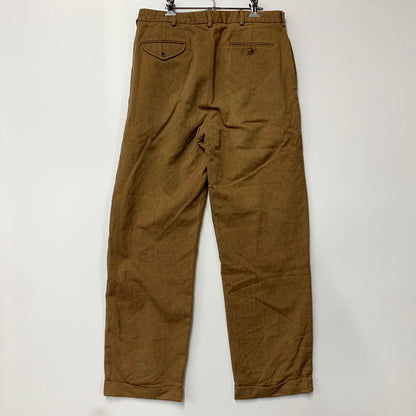 【中古品】【メンズ】 Polo by Ralph Lauren ポロバイラルフローレン 90S 2-TACK WOOL COTTON PANTS 2タック ウール コットン パンツ ボトムス 157-250313-as-08-izu サイズ：34×34 カラー：ブラウン系 万代Net店