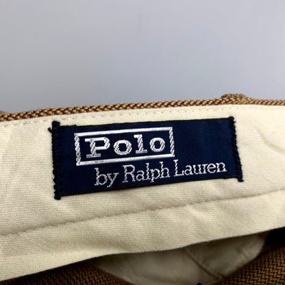 【中古品】【メンズ】 Polo by Ralph Lauren ポロバイラルフローレン 90S 2-TACK WOOL COTTON PANTS 2タック ウール コットン パンツ ボトムス 157-250313-as-08-izu サイズ：34×34 カラー：ブラウン系 万代Net店