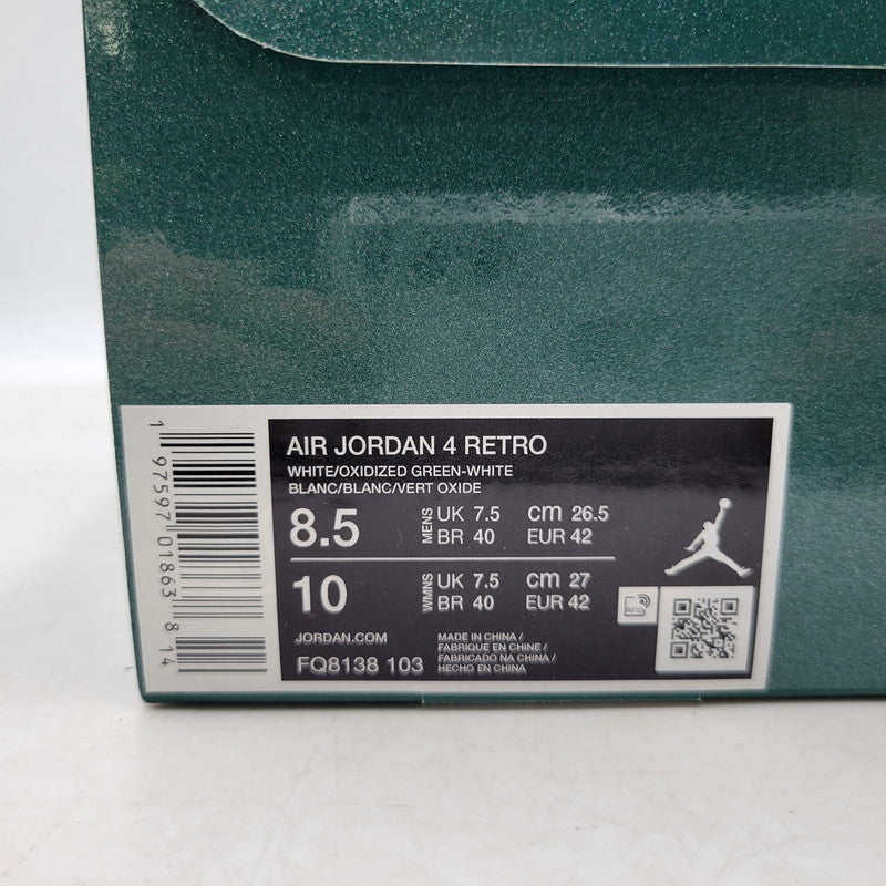 【中古品】【メンズ】 NIKE ナイキ AIR JORDAN 4 RETRO FQ8138-103 エア ジョーダン 4 レトロ スニーカー シューズ 靴 160-250307-as-12-izu サイズ：26.5cm カラー：WHITE/OXIDIZED GREEN-WHITE 万代Net店