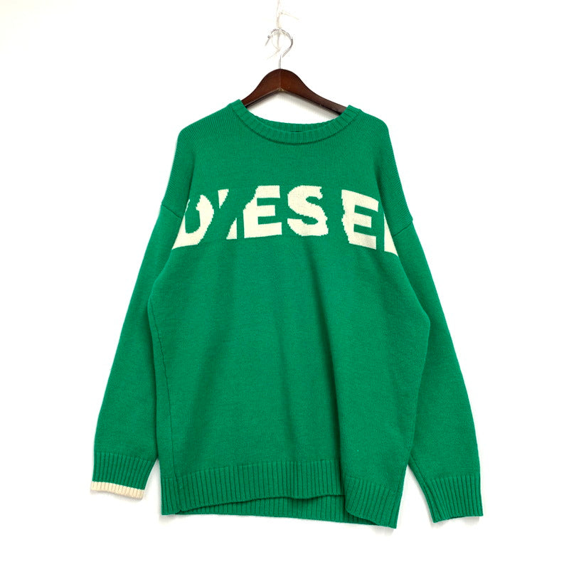 【中古品】【メンズ】 DIESEL ディーゼル K-LOGOXNEW KNIT ケーロゴエックスニューニット トップス セーター 長袖 141-250310-km-02-izu サイズ：M カラー：グリ－ン 万代Net店