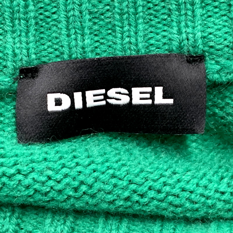 【中古品】【メンズ】 DIESEL ディーゼル K-LOGOXNEW KNIT ケーロゴエックスニューニット トップス セーター 長袖 141-250310-km-02-izu サイズ：M カラー：グリ－ン 万代Net店