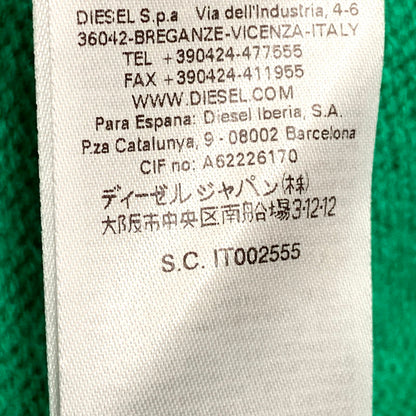 【中古品】【メンズ】 DIESEL ディーゼル K-LOGOXNEW KNIT ケーロゴエックスニューニット トップス セーター 長袖 141-250310-km-02-izu サイズ：M カラー：グリ－ン 万代Net店