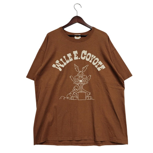 【中古品】【メンズ】  LOONEY TUNES ルーニー テューンズ WILEE COYOTE TEE ワイリーコヨーテ Tシャツ 半袖 トップス 147-250307-as-16-izu サイズ：XL カラー：ブラウン 万代Net店