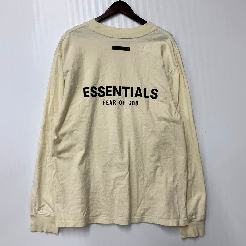 【中古品】【メンズ】  ESSENTIALS エッセンシャルズ BACK LOGO MOCK NECK LS TEE バックロゴ モックネック ロングスリーブ Tシャツ 長袖 トップス 142-250313-as-01-izu サイズ：L カラー：クリーム系 万代Net店