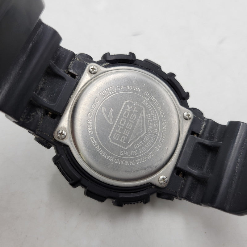 【中古品】【メンズ/レディース】 G-SHOCK ジーショック GA-100 SERIES ANALOG-DIGITAL WATCH GA-100CF GA-100シリーズ アナログ デジタル 腕時計 196-250313-as-32-izu サイズ：55 × 51.2 × 16.9 mm カラー：ブラック 万代Net店