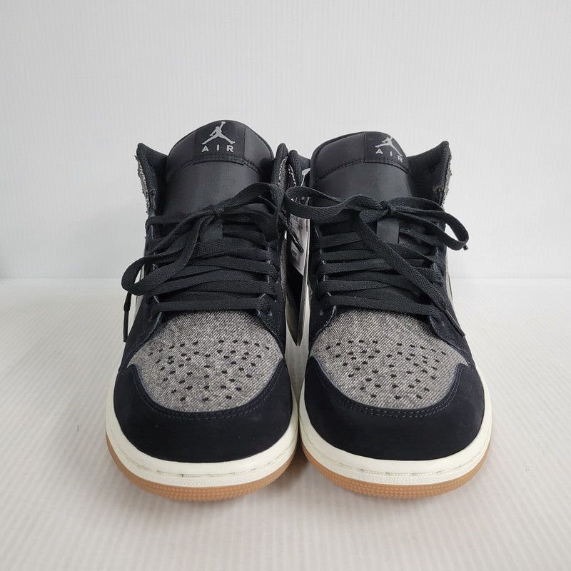 【中古美品】【メンズ】 NIKE ナイキ AIR JORDAN 1 MID SE V2 HJ4363-001 エアジョーダン1 ミッド SE V2 スニーカー シューズ 靴 160-250309-as-09-izu サイズ：28cm カラー：BLACK/BLACK-SAIL-GUM MED BROWN 万代Net店