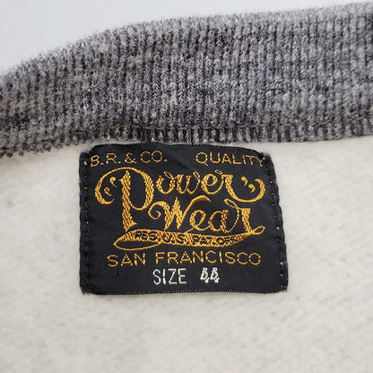 【中古品】【メンズ】  FREEWHEELERS-POWER WEAR- フリーホイーラーズ パワーウェア 2434006 BRUCE'S TIRES CREW NECKED SWEAT SHIRT ブルースタイヤ クルーネックスウェットシャツ トップス 長袖 145-250308-ma-04-izu サイズ：44 カラー：MIX GRAY×GRAINED CHARCOAL GRAY 万代Net店