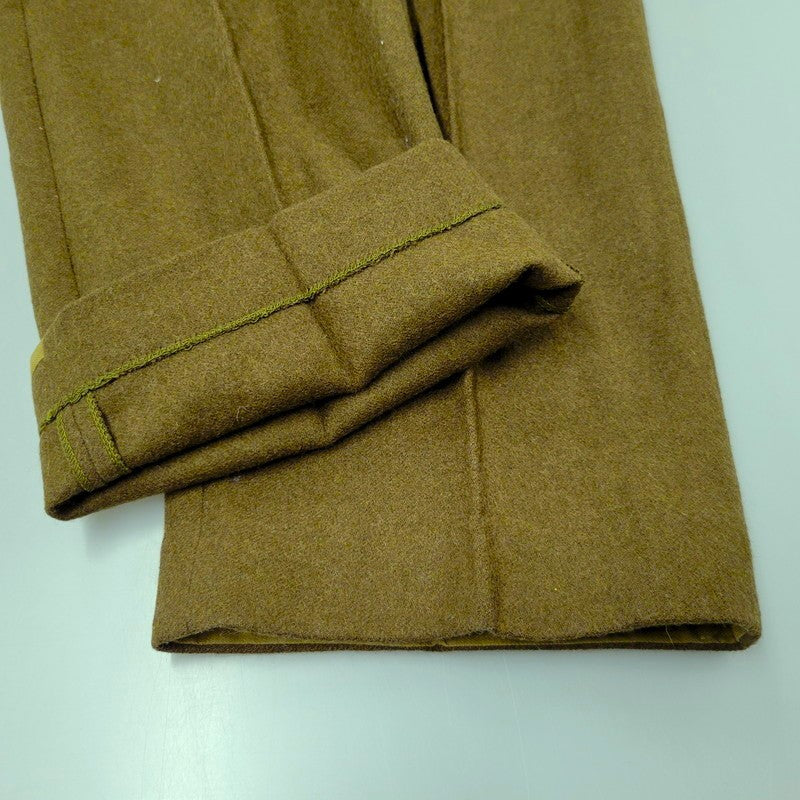 【中古美品】【メンズ】  FRENCH ARMY フレンチアーミー 50-60S 2-TUCK WOOL TROUSERS 2タック ウールトラウザーズ 後期 パンツ ボトムス 157-250309-as-25-izu サイズ：43 カラー：カーキ系 万代Net店