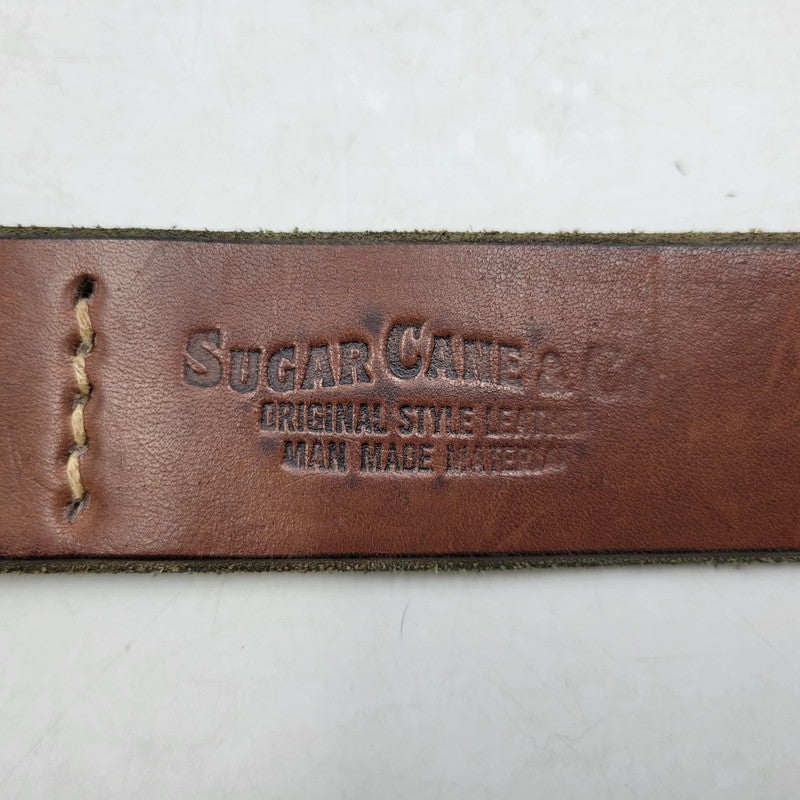 【中古品】【メンズ/レディース】 SUGAR CANE シュガーケーン LEATHER BELT レザーベルト 小物 205-250313-as-33-izu サイズ：30 カラー：ブラウン 万代Net店