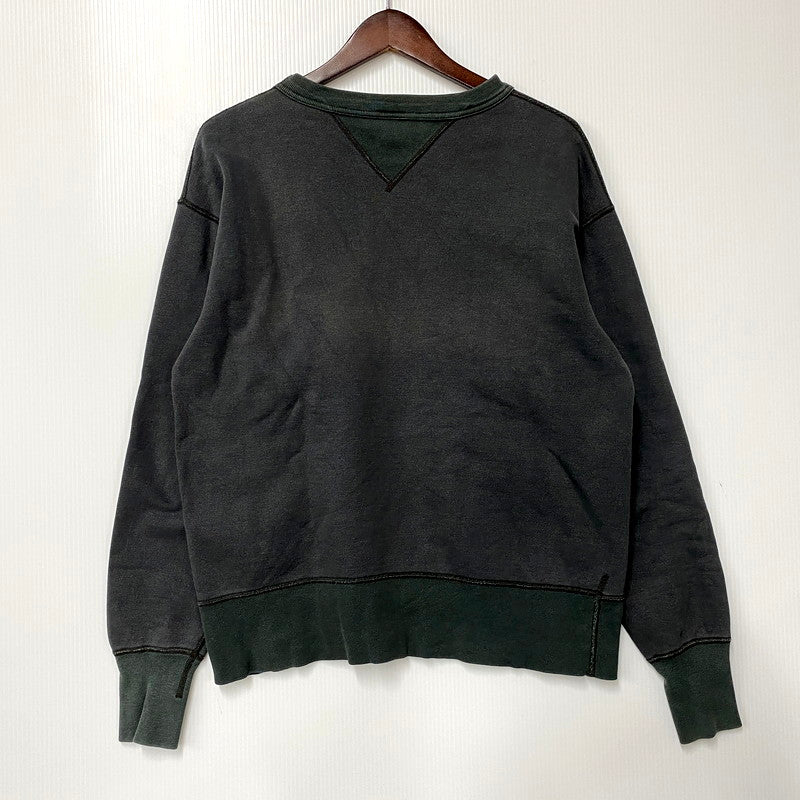 【中古品】【メンズ】  BARNS バーンズ SWEATSHIRT はめ込み両Vスウェット トレーナー 長袖 トップス 145-250311-as-27-izu サイズ：M カラー：グリーン系 万代Net店