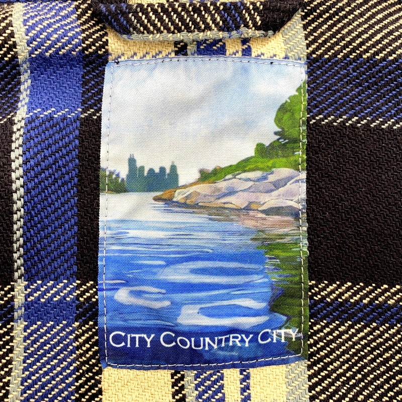 【中古品】【メンズ】  CITY COUNTRY CITY シティーカントリーシティー EMBROIDERED LOGO COTTON TWILL CHECK SHIRT CCC-233W001 エンブロイダード ロゴ コットン ツイル チェックシャツ 長袖 トップス 140-250311-as-28-izu サイズ：L カラー：マルチカラー 万代Net店