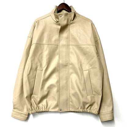 【中古品】【レディース】  WHO'S WHO GALLERY フーズフーギャラリー 23AW FAKE LEATHER BIG BLOUSON WWZ1031107A0007 フェイクレザー ビッグブルゾン ジャケット アウター 169-250311-as-29-izu サイズ：F カラー：ベージュ 万代Net店