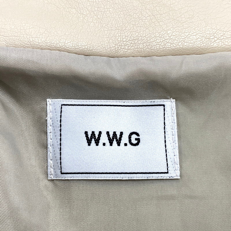 【中古品】【レディース】  WHO'S WHO GALLERY フーズフーギャラリー 23AW FAKE LEATHER BIG BLOUSON WWZ1031107A0007 フェイクレザー ビッグブルゾン ジャケット アウター 169-250311-as-29-izu サイズ：F カラー：ベージュ 万代Net店