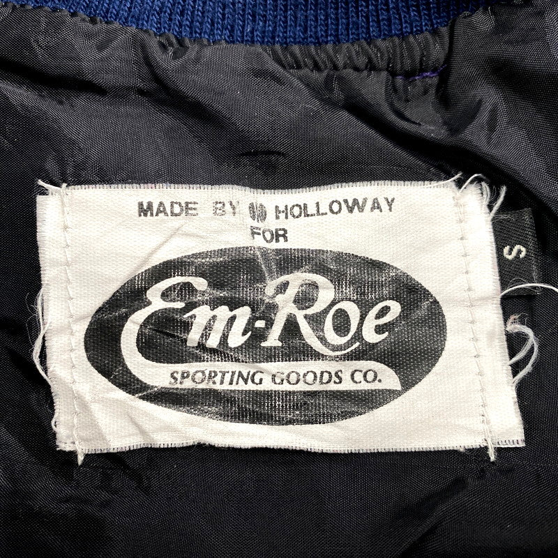 【現状渡し品】【メンズ】  EM ROE MADE BY HOLLOWAY STADIUM JACKET スタジアムジャケット USA製 スタジャン アウター 146-250311-as-30-izu サイズ：S カラー：ネイビー×ベージュ系 万代Net店