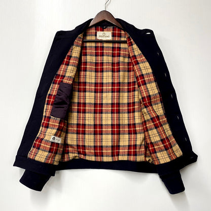 【現状渡し品】【メンズ】  ZERO KING ゼロキング 60S CHECK LINER BLOUSON チェックライナー ブルゾン USA製 ジャケット アウター 146-250311-as-31-izu サイズ：42L カラー：ネイビー 万代Net店